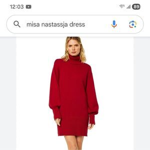 Misa Los Angeles NWT Nastassja Berry Red Sweater Dress-Large